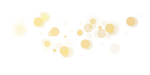 Abstract transparent light background with bokeh effects in gold colors. Transparency only in vector format
