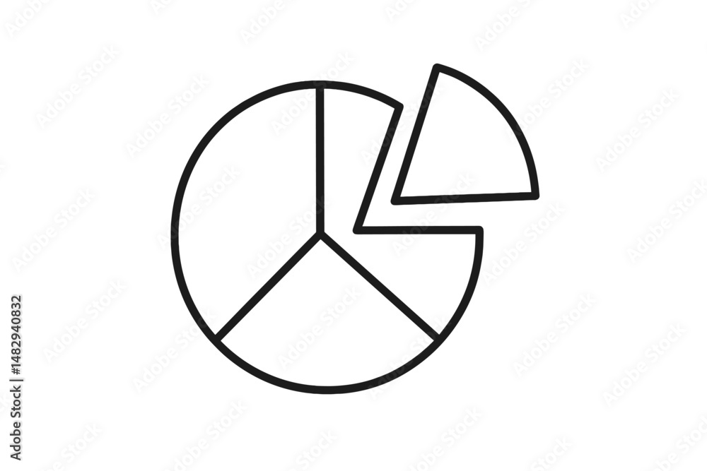 Aufkleber visual representation of data analysis using a pie chart with sections indicating proportions of dif