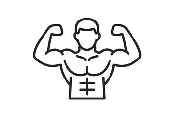 Strong man demonstrating his physique and muscles during a fitness competition in a gym environment