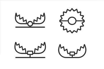 Obraz premium Illustration of various types of traps used in wildlife management and trapping activities in outdoor settings