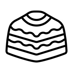 Poncho Vector Line Icon Design