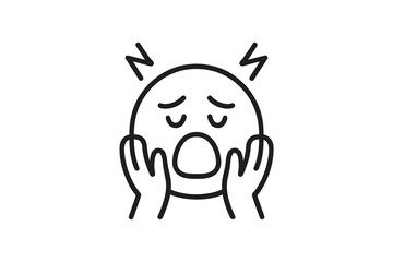 Facial expression showing frustration with hands on the face and a distressed appearance during a moment of stress