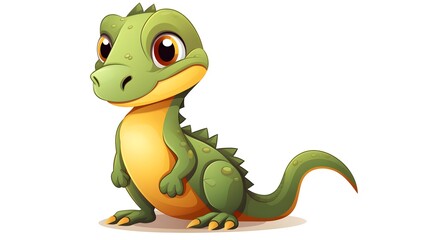 Fototapeta premium Detailed Retro Cartoon Lizard Vector Illustration for Children's Storybooks and Educational Materials