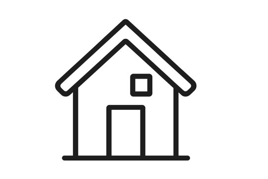 Simple house icon represents home and shelter concept in minimalistic design