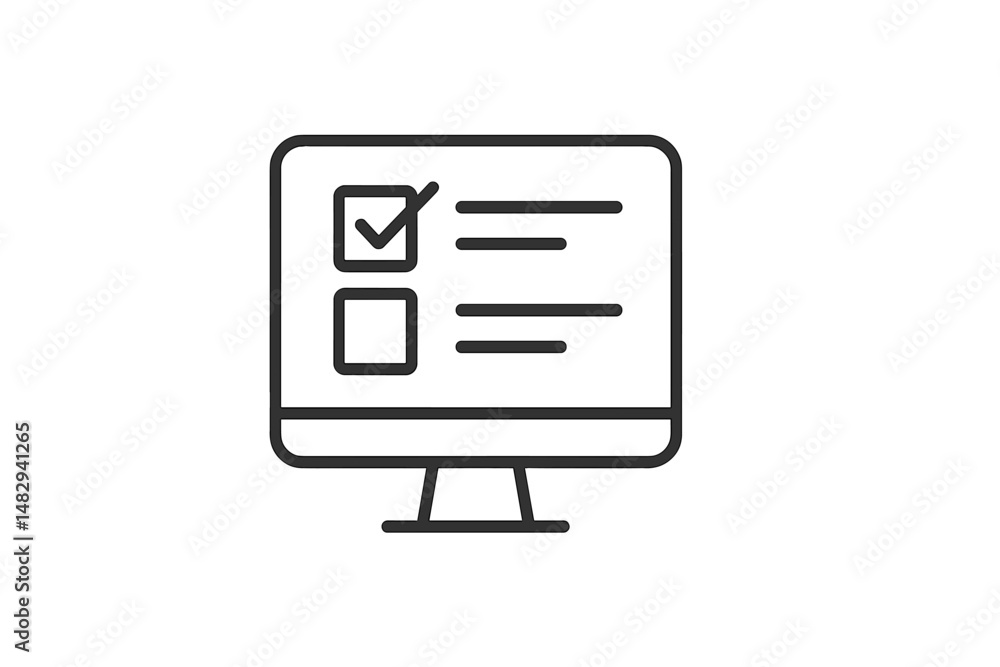 Fototapete checklist displayed on a computer screen for task management and organization in a modern workspace