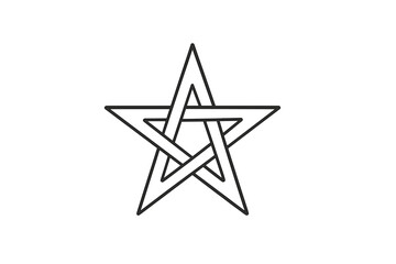 Pentagram symbol representing various spiritual beliefs and practices in a minimalist design for occult themes