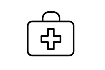 Fototapeta premium Medical kit illustration featuring a cross symbol on a white background