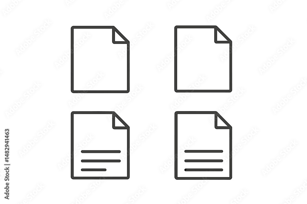 Poster various styles of blank and lined documents arranged in a grid layout on a white background