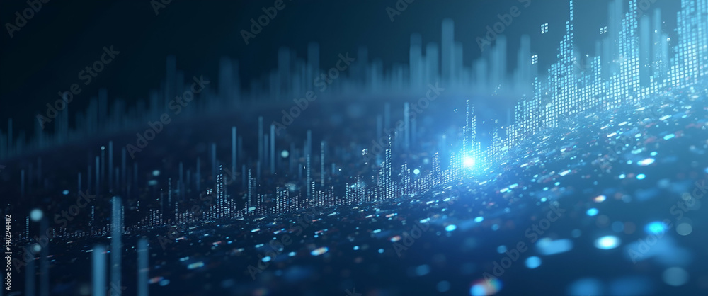 Poster wallpaper design featuring ai driven investment analysis integrated with expansive empty space and h