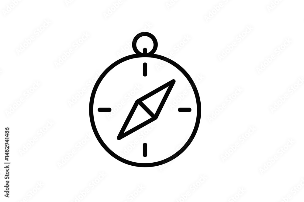 Poster compass design depicting direction and navigation in a minimalist style