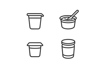 Containers for various food items being prepared in a kitchen setting