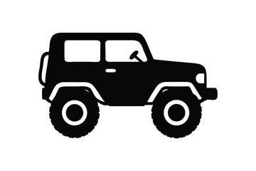 Off-Road Jeep Silhouette Vector – Rugged SUV Icon Graphic