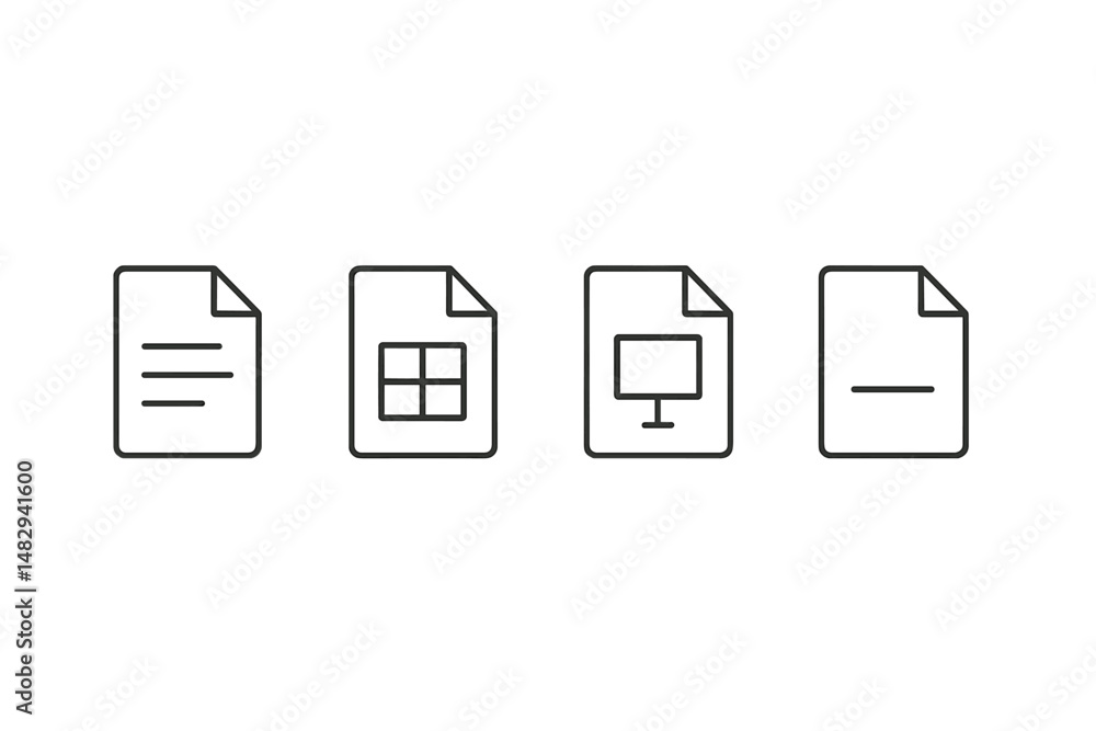 Poster different types of documents representing various formats for organizing information effectively