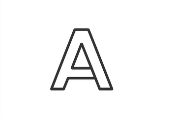 Bold letter A displayed in a minimalistic design emphasizing its geometric shape and lines on a plain background