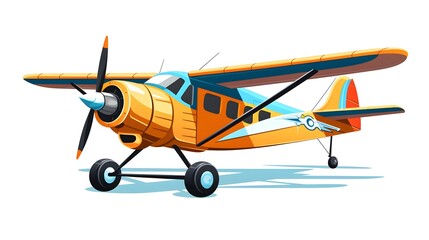 Vintage Cartoon Propeller Plane Vector Illustration for Retro Designs