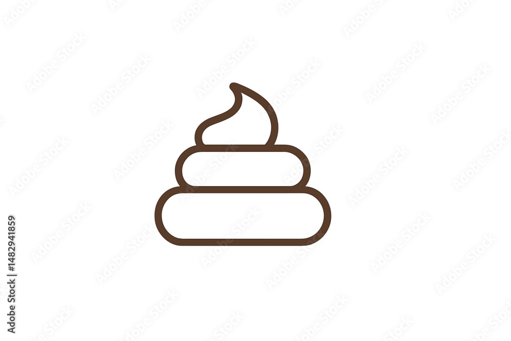 Poster delightful dessert icon on a simple background with a playful design showcasing a swirl of chocolate