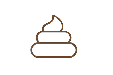Cute cartoon illustration of a brown swirl symbolizing dessert or cream in a minimalist design style