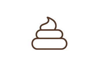 Delightful dessert icon on a simple background with a playful design showcasing a swirl of chocolate or cream