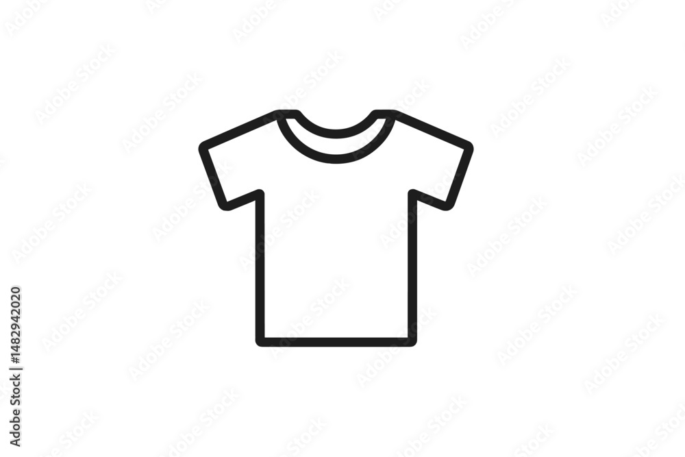 Aufkleber outline of a t-shirt design displayed against a minimalistic background during a product showcase ev
