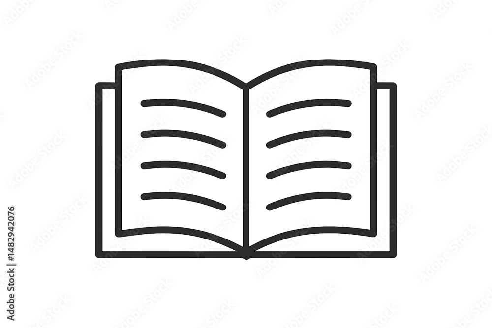 Poster open book resting on a surface, showcasing blank pages ready for writing or drawing in a serene and 