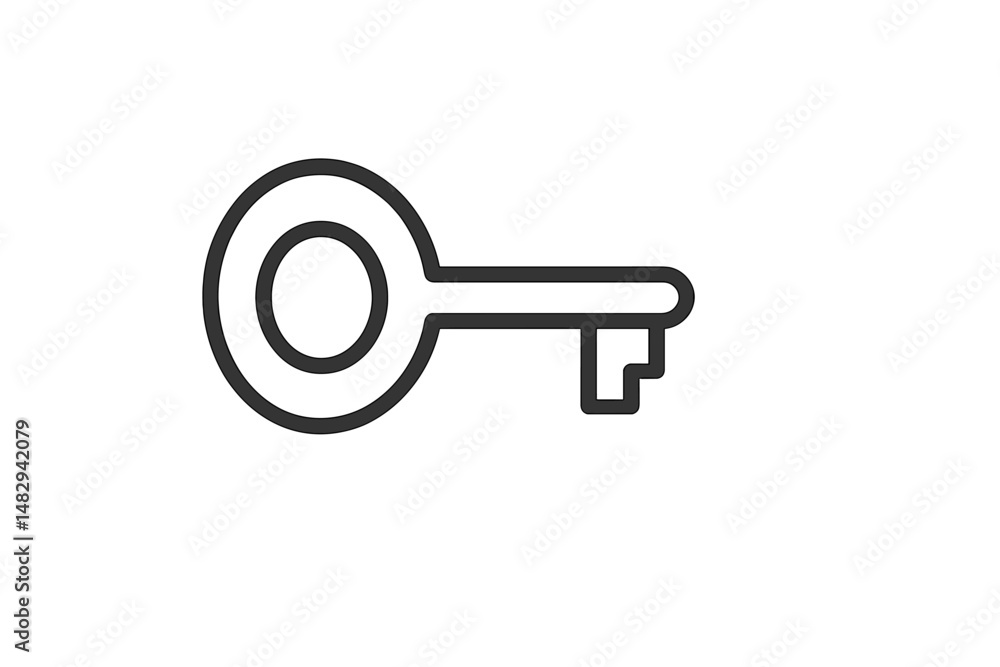 Poster illustration of a simple key design with a clean and modern aesthetic suitable for various uses