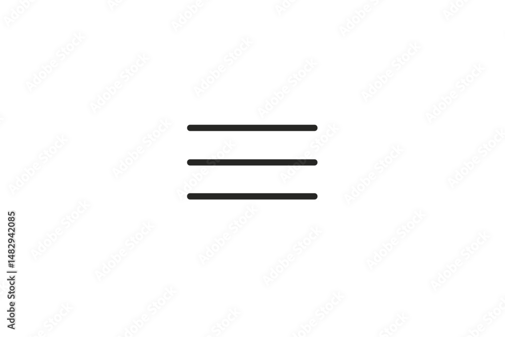 Poster minimalist graphic representation of a menu icon with three horizontal lines in a simple design