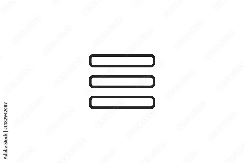 Poster icon representing a simple menu design commonly used in mobile and web applications displayed on a w