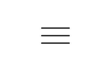 Minimalist graphic representation of a menu icon with three horizontal lines in a simple design
