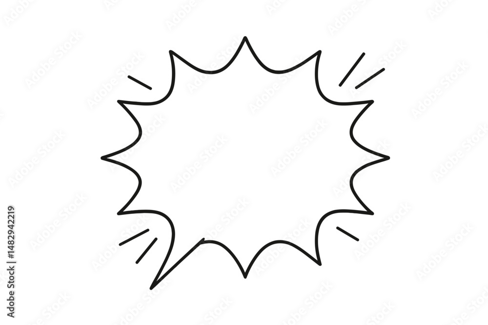 Poster bold speech bubble outline with starburst design suitable for illustrations and graphic design proje