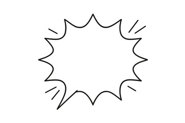 Bold speech bubble outline with starburst design suitable for illustrations and graphic design projects