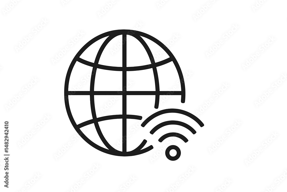 Poster globally connected network symbol representing internet access and connectivity in modern society