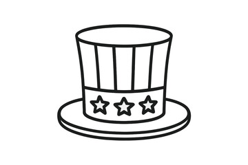 Symbolic patriotic hat representing national celebrations and holidays honoring independence and heritage in a simple design