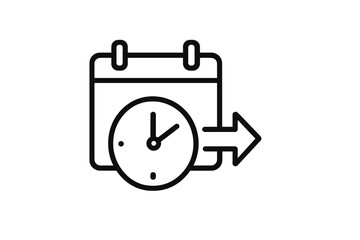 Calendar with clock icon indicating the concept of scheduling and planning time efficiently