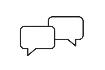 Fototapeta premium Two speech bubbles symbolize conversation and communication in a simple design suitable for social media or digital platforms