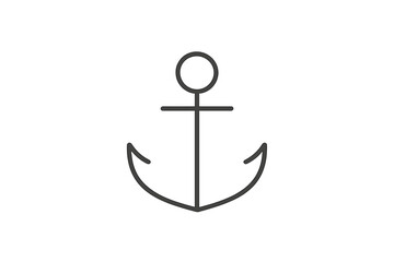 Simple anchor design featuring clean lines suitable for nautical themes or marine projects