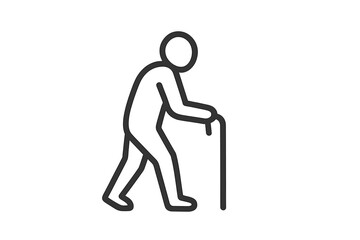 Person walking with a cane in a park during daytime, showcasing mobility and independence