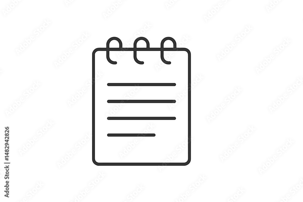 Poster notepad on a white background with clean lines and empty spaces ready for notes and ideas