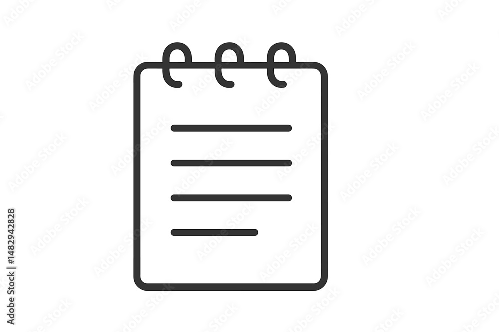 Poster notepad with blank lines for writing notes in a minimalist design for everyday use