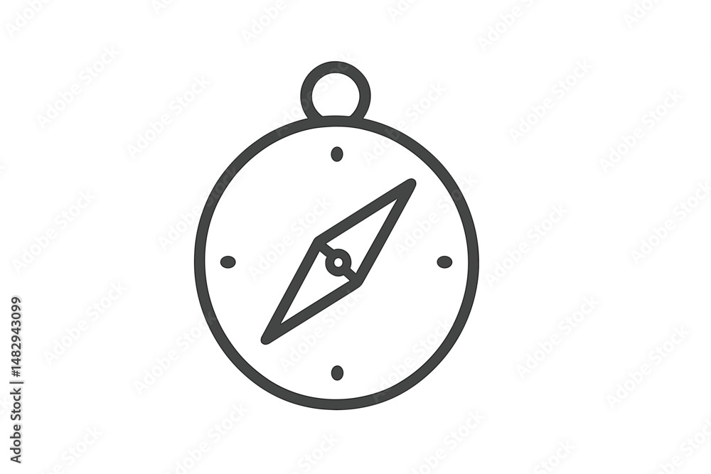 Poster navigating through exploration with a simple compass symbol showing direction and adventure in a min