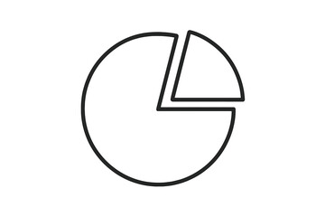 Design of simple pie chart representing data in a clear and minimalistic style