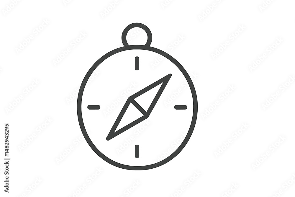 Poster compass design representing navigation and exploration with a modern minimalist style