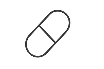 Simple design of an abstract capsule in minimalistic style against a plain background
