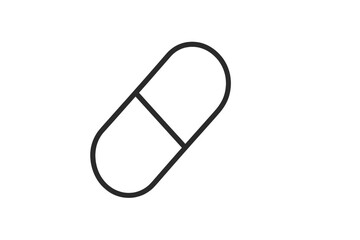Simple depiction of a capsule emphasizing its essential shape and design in minimalist style