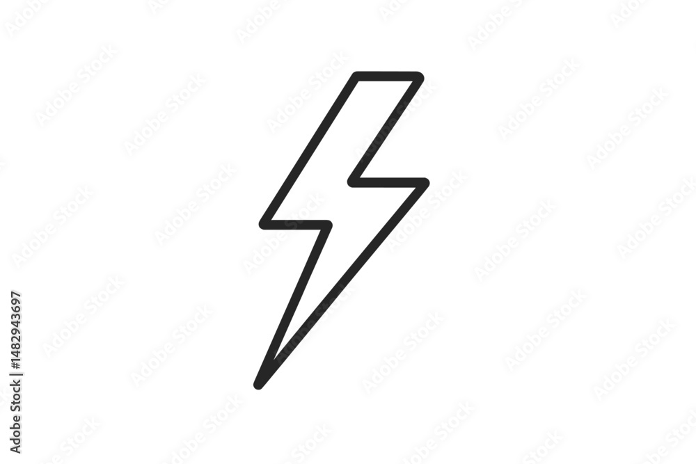 Poster bold lightning bolt icon design showcasing dynamic energy and power representation on a simple backg