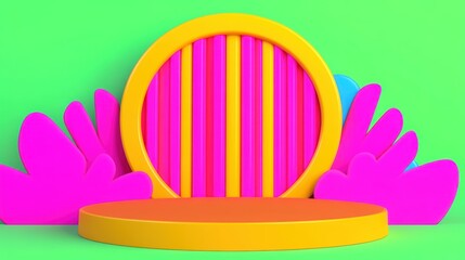 Bright and playful backdrop featuring vibrant colors and abstract shapes, perfect for children's events, social media posts, online branding, or creative projects