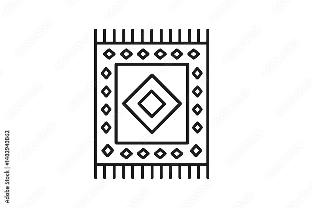 Poster intricate geometric pattern on decorative textile displayed against a plain background