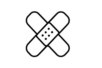 First aid symbol representing a bandaged wound used for medical care in emergency situations