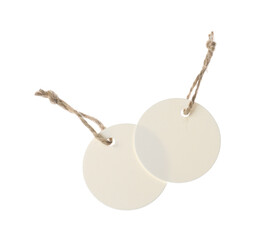 Blank tags with strings isolated on white