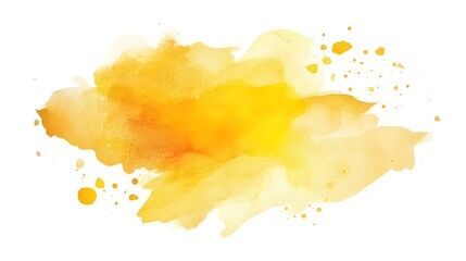 Abstract watercolor painting with yellow shades.
