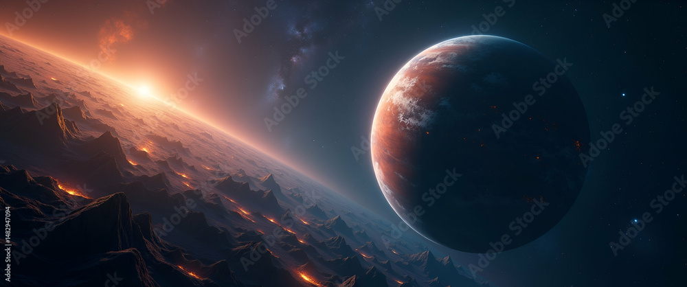Poster exploring habitable exoplanets: advanced astronomy techniques unveiling life-supporting worlds in di